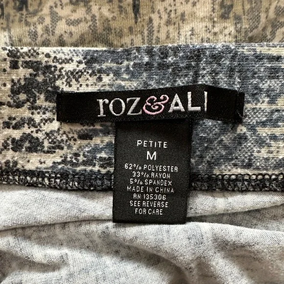 Roz&Ali Multicolor Maxi Boho Skirt Stretch Striped Tie Dye Blue Gypsy Women's PM - Picture 5 of 8